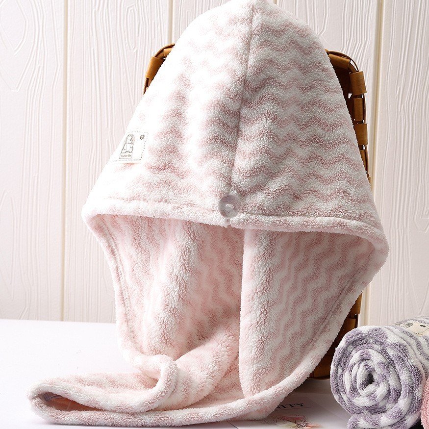 Khăn Quấn Ủ Tóc, Khô Tóc Siêu Tốc ( 100% vải cotton siêu thấm hút, mềm mịn)