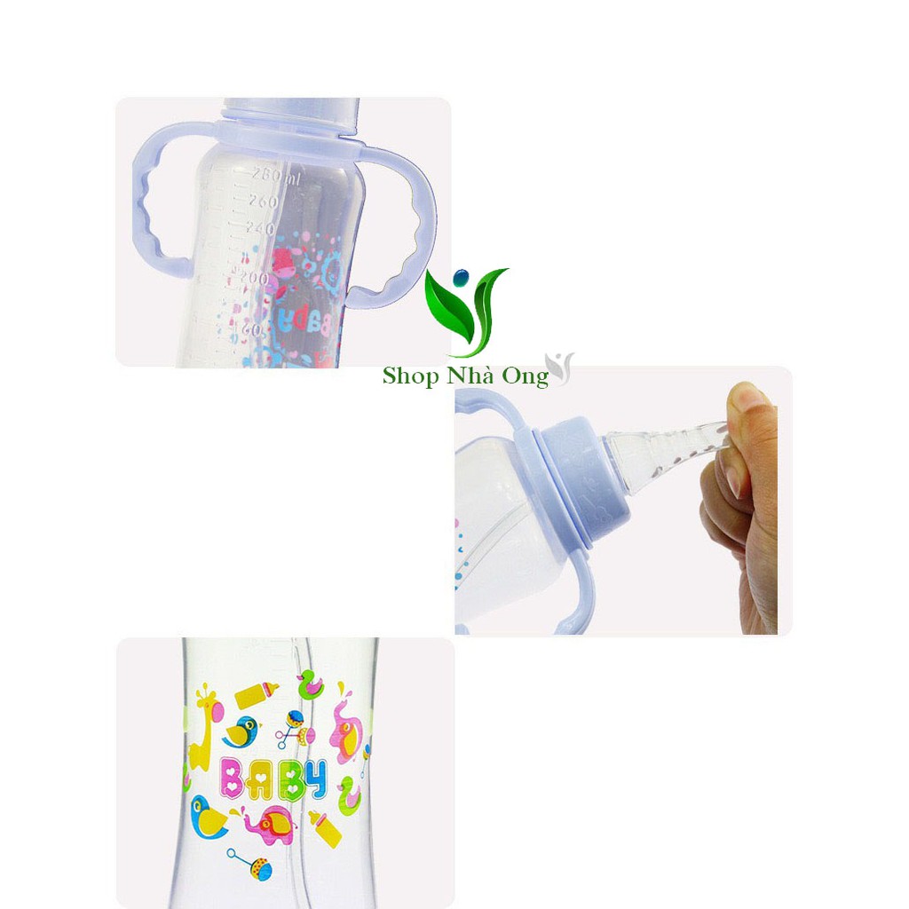 Bình Sữa Cố Thường Có Van Chống Sặc Núm Ti Silicon Siêu Mềm