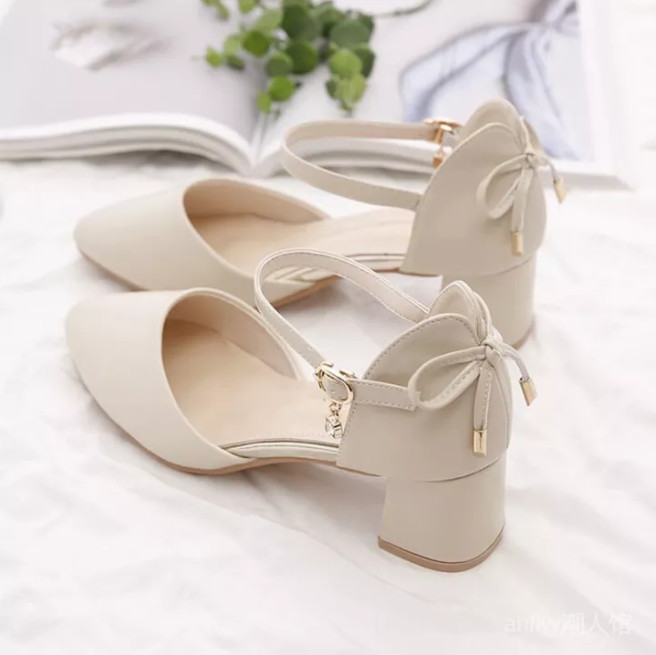 Giày cao gót 5p bít mũi nơ xinh