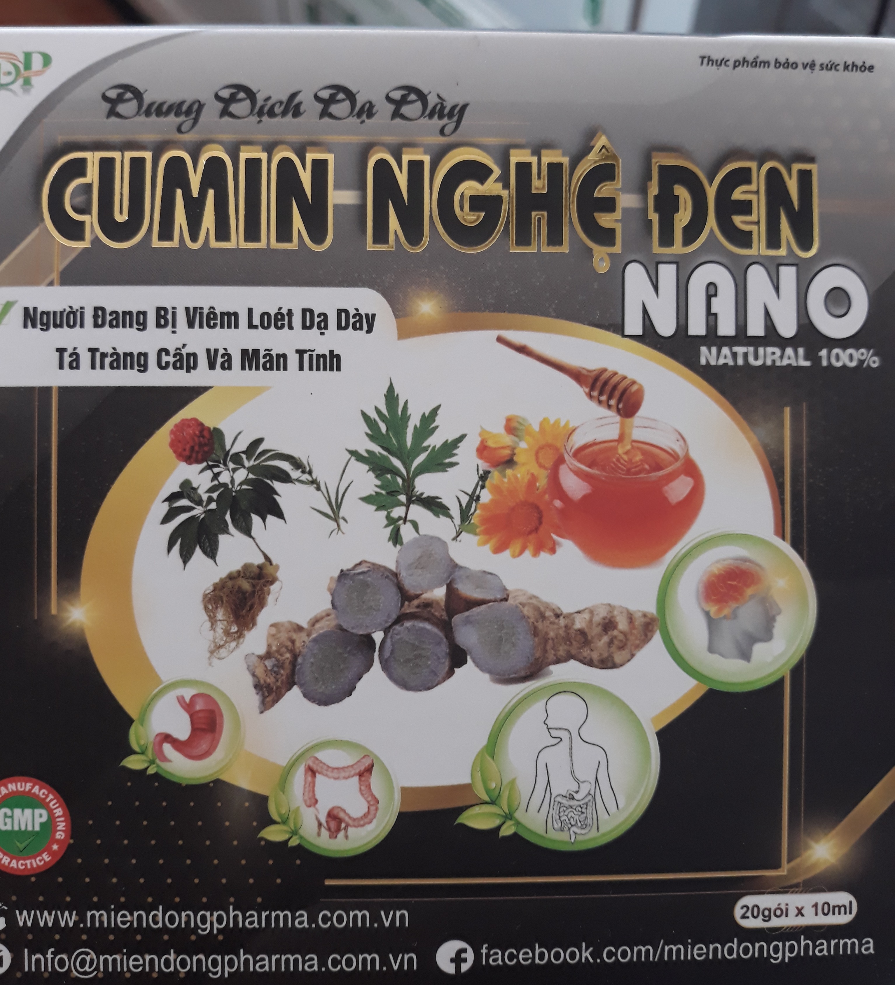 dung dịch nghệ đen hộp 20 gói