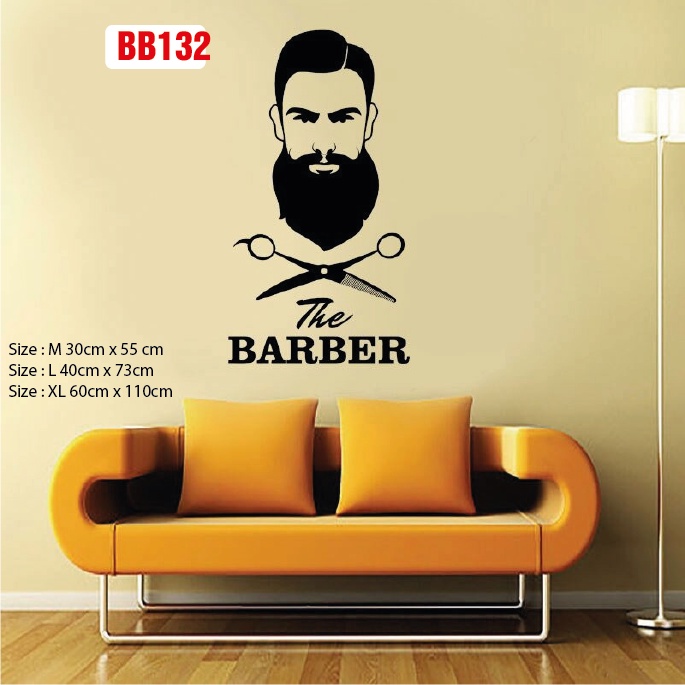 Decal dán làm đẹp cửa tiệm Barber và Salon P9