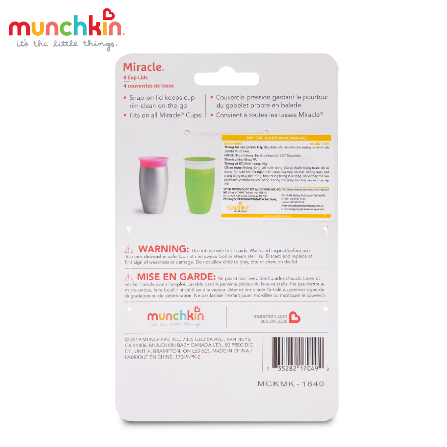 NẮP CỐC 360 ĐỘ MUNCHKIN (4C) MK17049