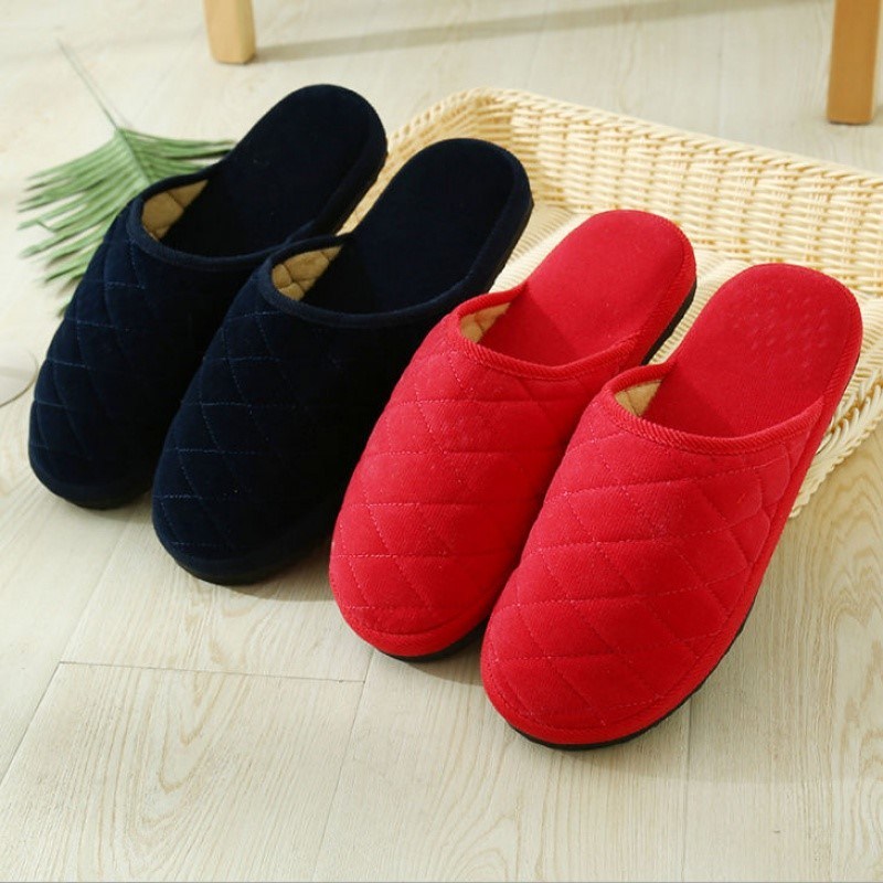 [NGON BỔ RẺ] Dép bông đi trong nhà hình quả trám, Dép Bông Đi Trong Nhà Chống Trơn Trượt Chống Thấm