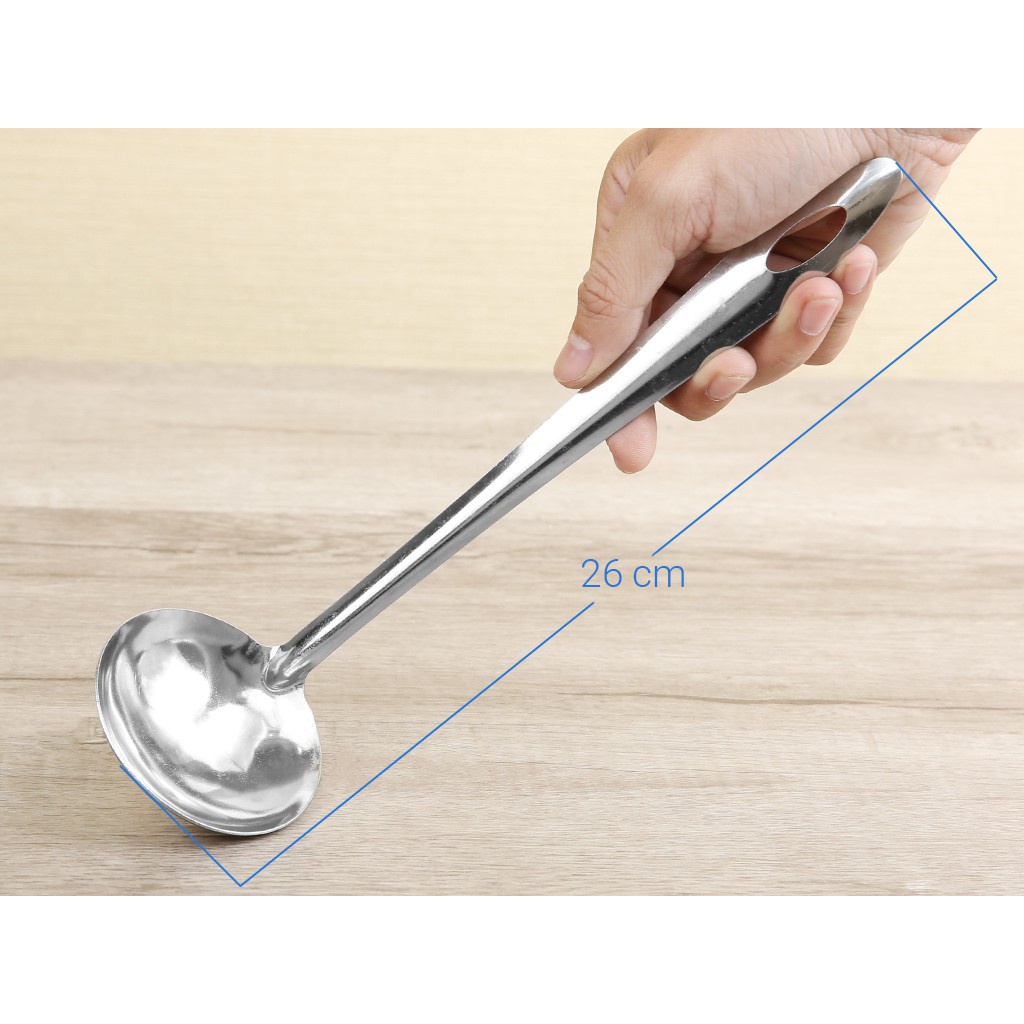 Vá múc canh  Vá inox cán dài