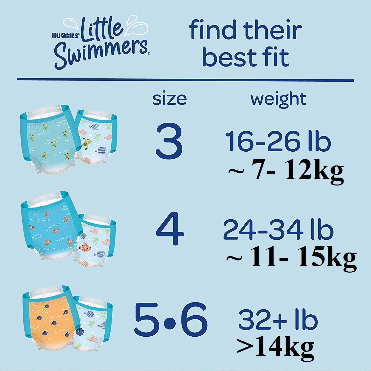 Tã, Bỉm quần bơi, đi biển cho bé USA Huggies Little Swimmers Swim Diapers Size S,M,L