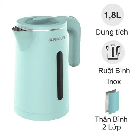 Ấm đun siêu tốc 2 lớp sunhouse shd 1351