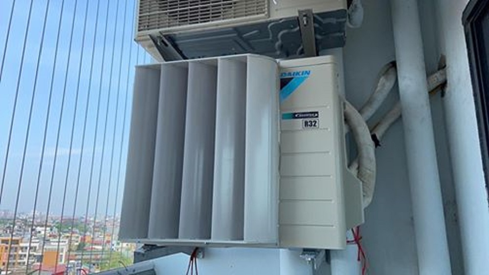 Hướng dòng dàn nóng điều hòa 18000, 24000, hướng dòng điều hoà, tấm tản nhiệt diều hoà