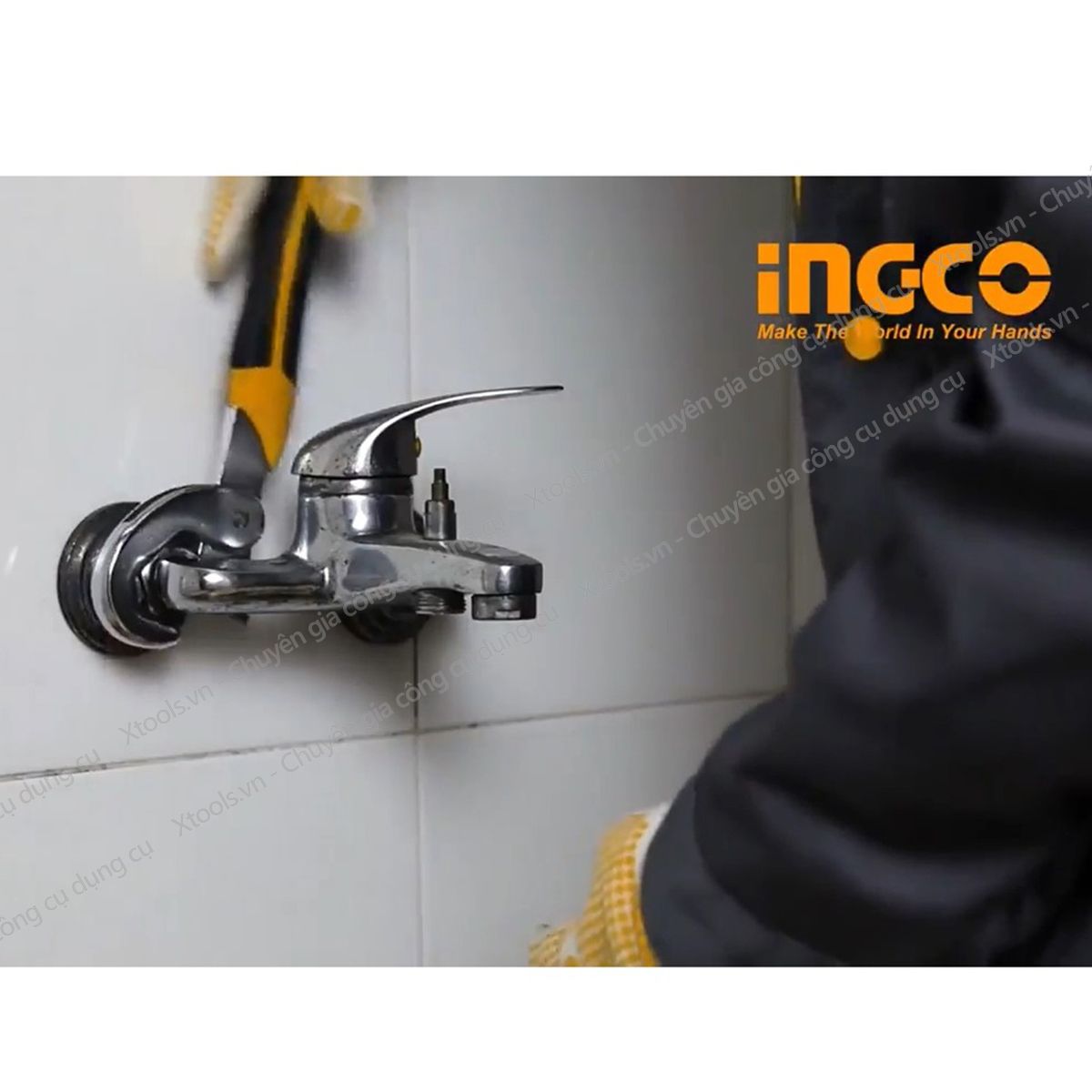 Bộ mỏ lết tự động đóng mở đa năng INGCO thép Cr-V siêu cứng chống rỉ mở bulong ốc vít các sửa chữa nhà cửa cơ khí