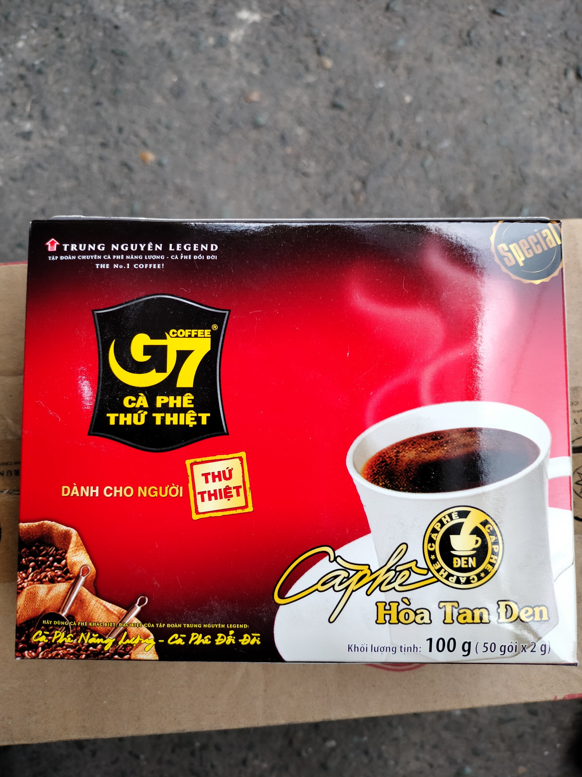 Cà phê G7 hòa tan đen - Hộp 50 gói 2gr