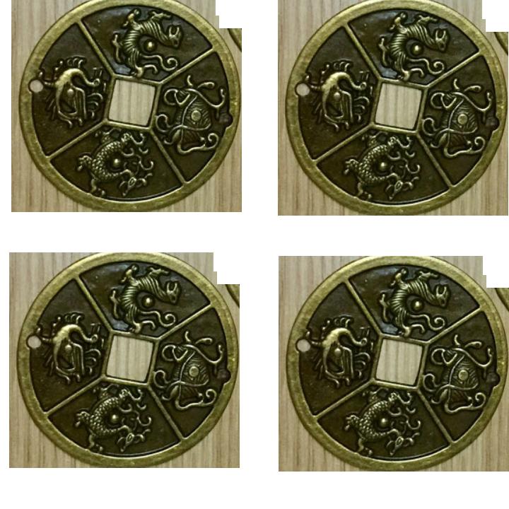 Set 2 Đồng Xu Tứ Linh May Mắn Tài Lộc