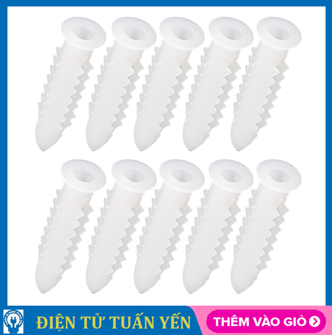Tắc kê nhựa đóng tường cố định vật dụng thiết bị nhiều kích thước (set 100 cái)