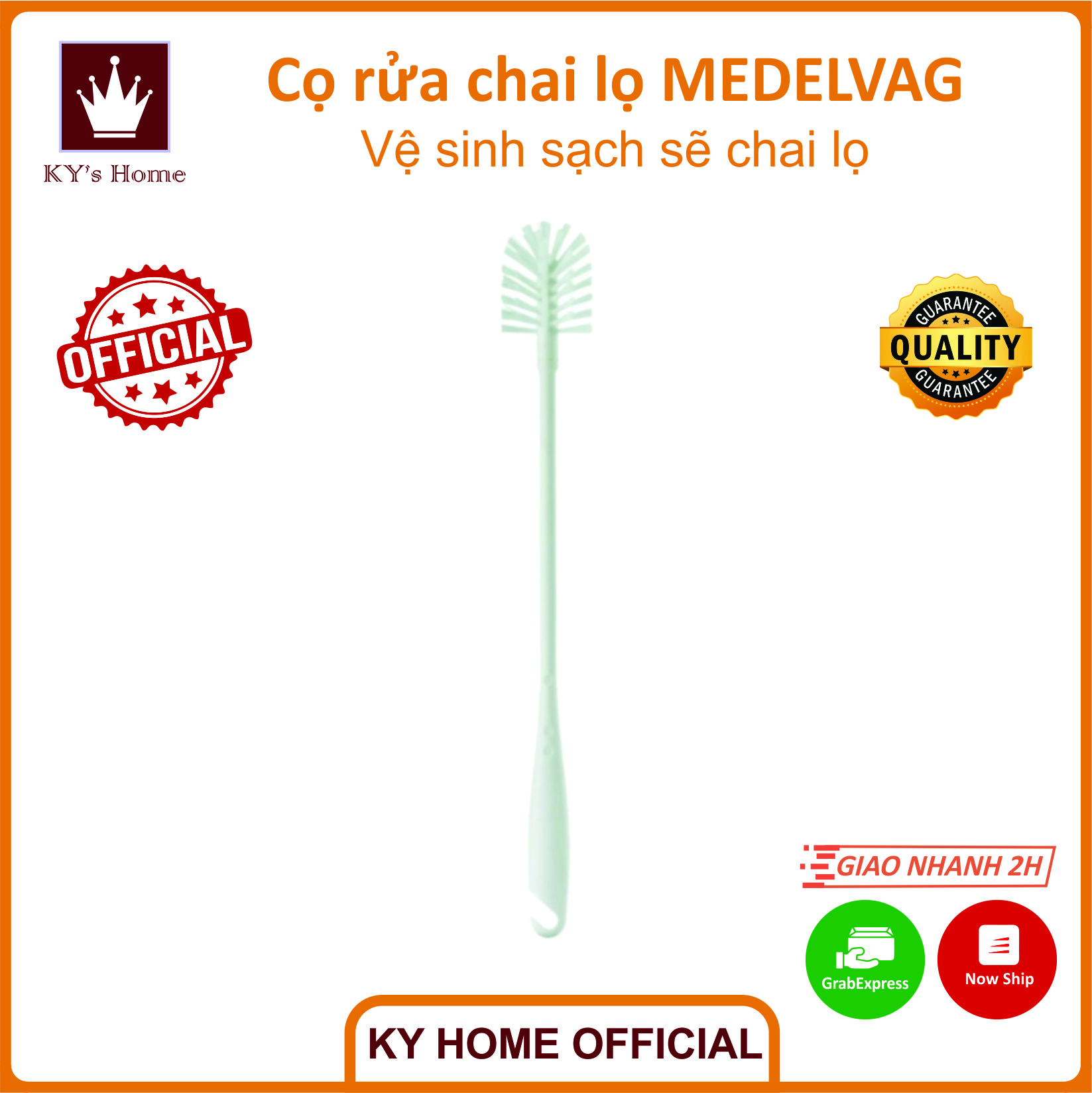 Cọ rửa chai lọ Ikea Medelvag màu da cam