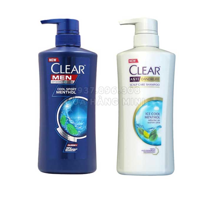 【HOT】 Combo 2 Chai Dầu Gội Đầu Clear Men - Clear Bạc Hà Thái Lan