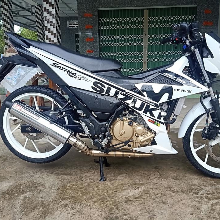 Tem rời Satria Fi Movistar dán xe trắng