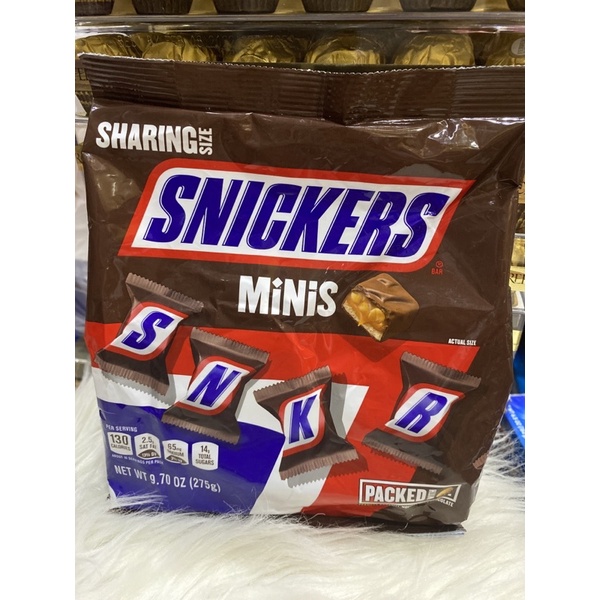 Socola Snickers nhân đậu phộng,caramel gói 275g