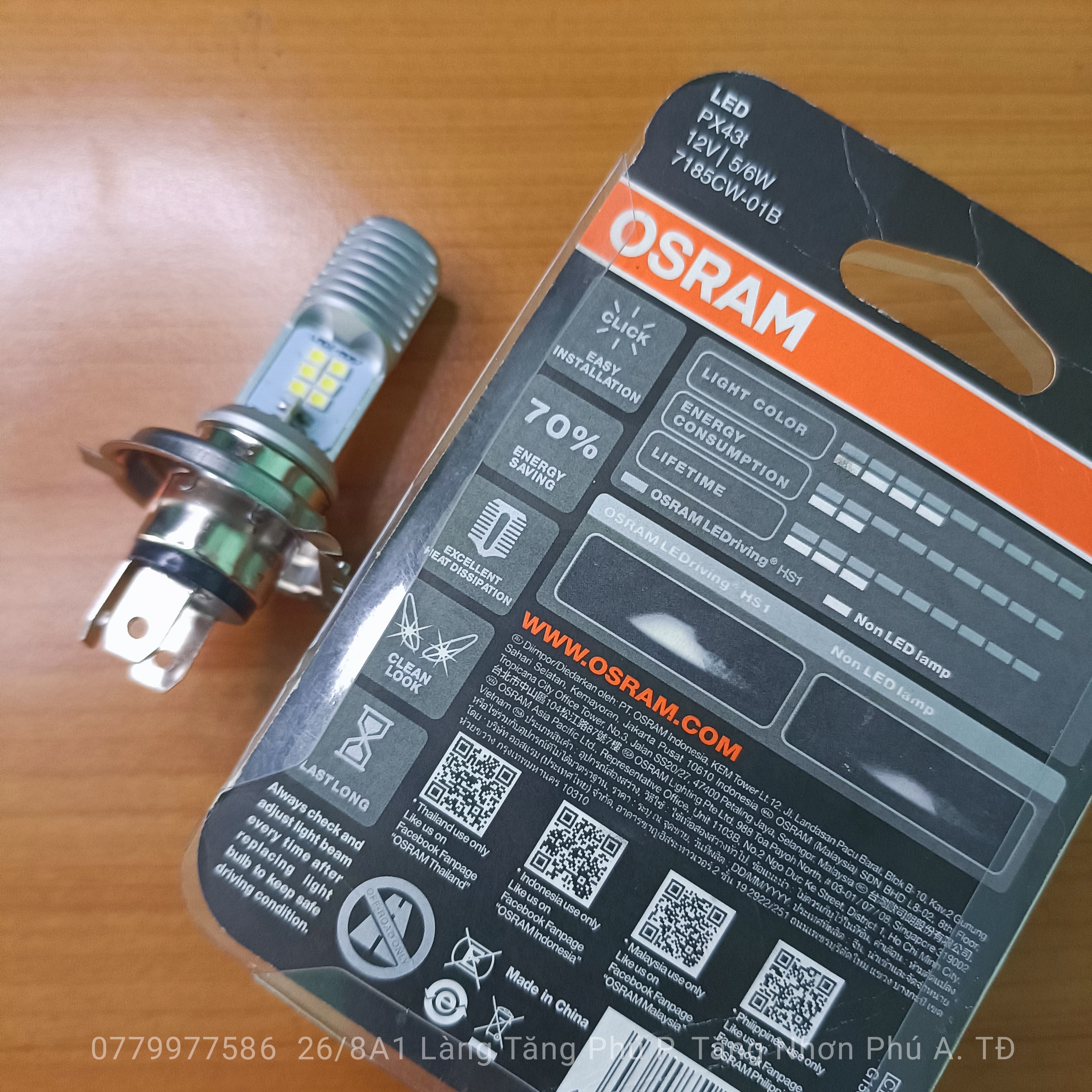 Đèn pha Led xe máy chân H4, M5 cho Dream, Sirius, Wave...