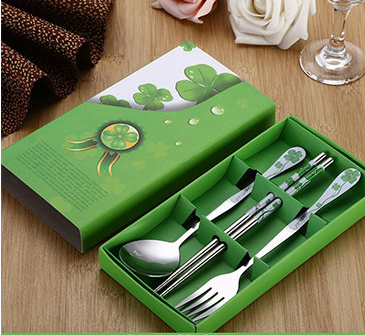 [HCM]Bộ Muỗng Đũa Nĩa Inox Hoa Văn Kèm Hộp Đựng Sang Trọng.