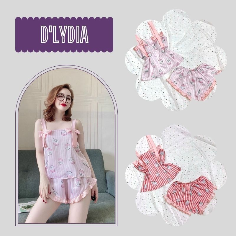 Đồ bộ nữ mặc nhà lụa satin cao cấp D'LYDIA DN03
