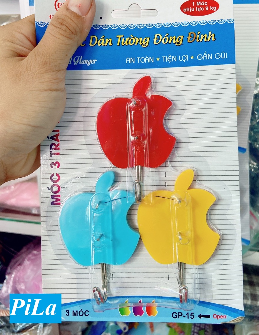 Bộ 3 Móc Dán Tường Kèm 2 Đinh Đóng Siêu Chắc