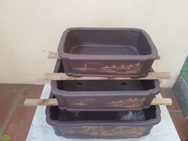 Chậu cảnh Ang đất nung chữ nhật múi CB-B6