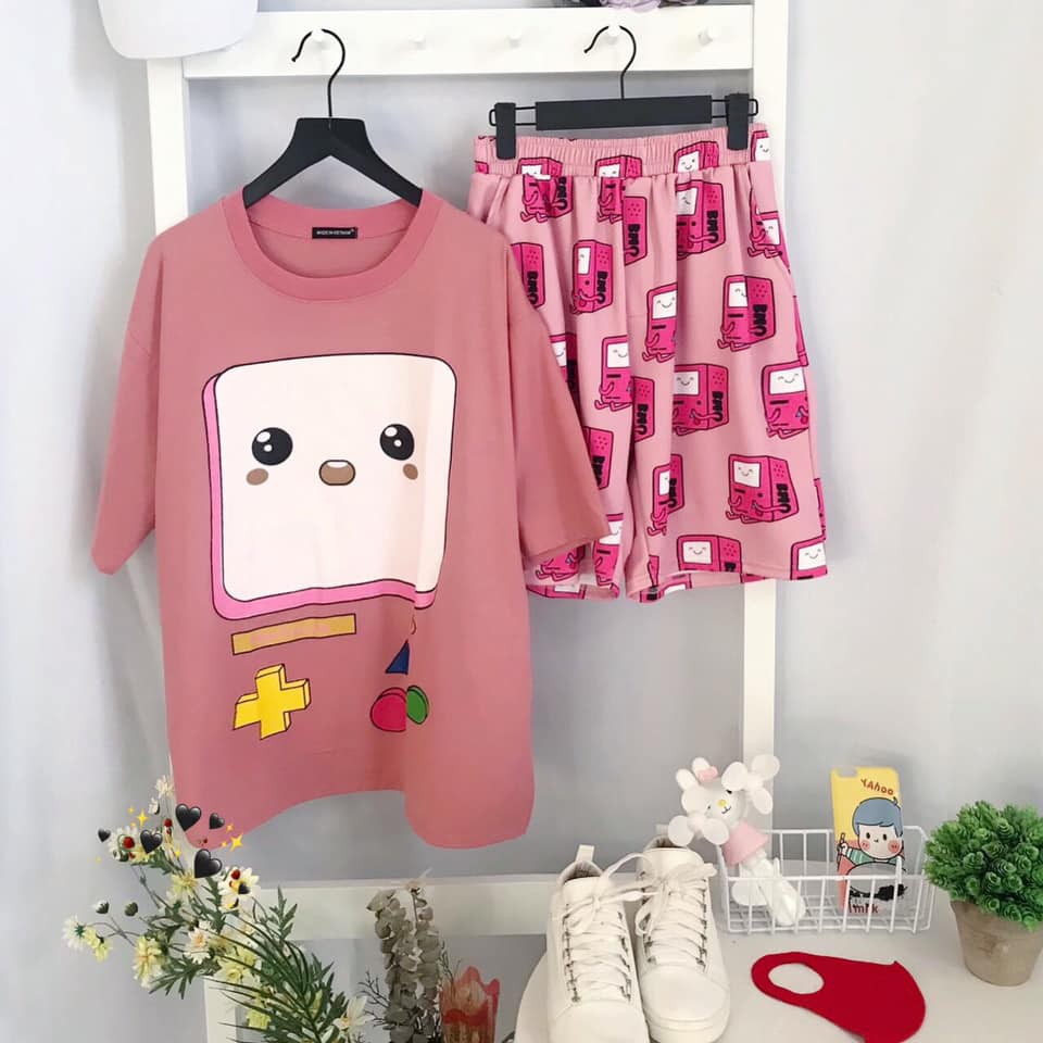 Set áo BMO + quần short cartoon BMO unisex
