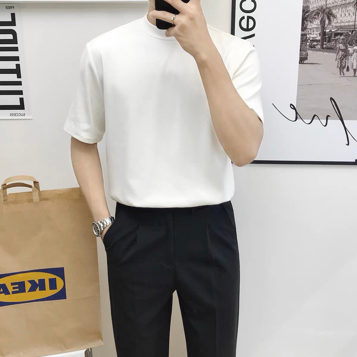 Mẫu áo thun nam  basic tee đơn giản nhưng sang trọng rất dễ phối đồ