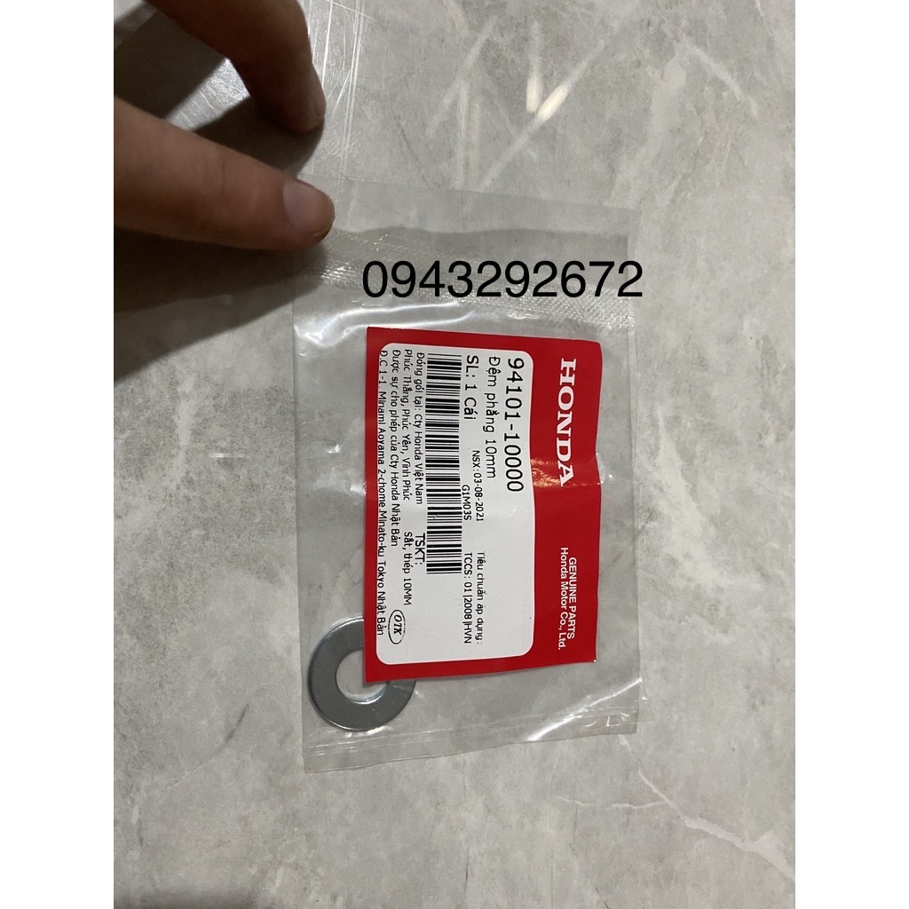 Long Đen ốc Giảm Xóc Sau (Đệm Phẳng) 10mm Honda (9410110000)