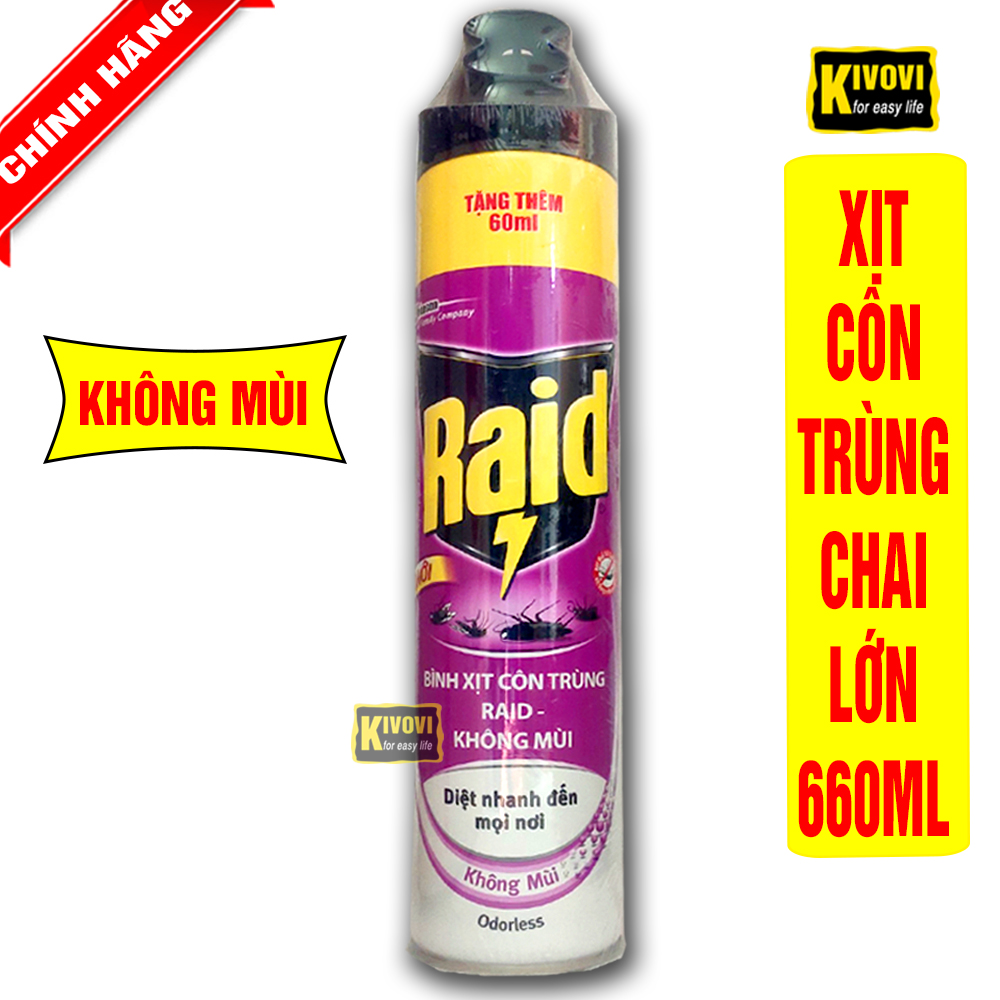 Bình Xịt Côn Trùng Raid 600ml - Bình Xịt Muỗi Xịt Gián xịt kiến