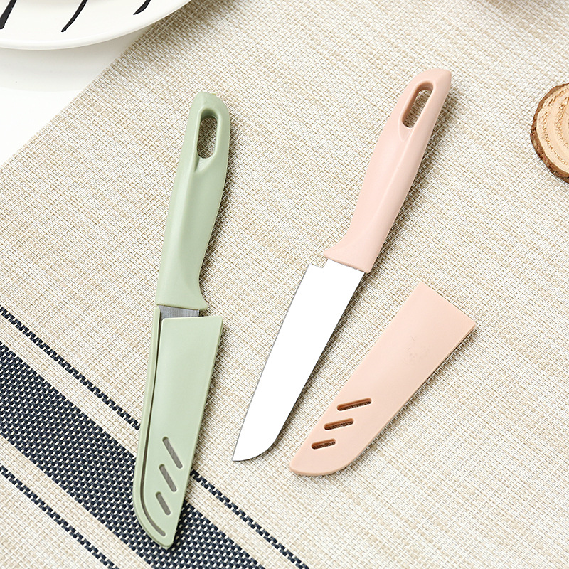 Dao gọt hoa quả siêu sắc chất liệu thép không gỉ có bao an toàn 20 x 2.5cm LAZY LIFE STORE