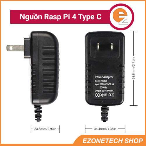 [HCM]Nguồn Raspberry Pi 4 Điện Áp 5V 3A Type C