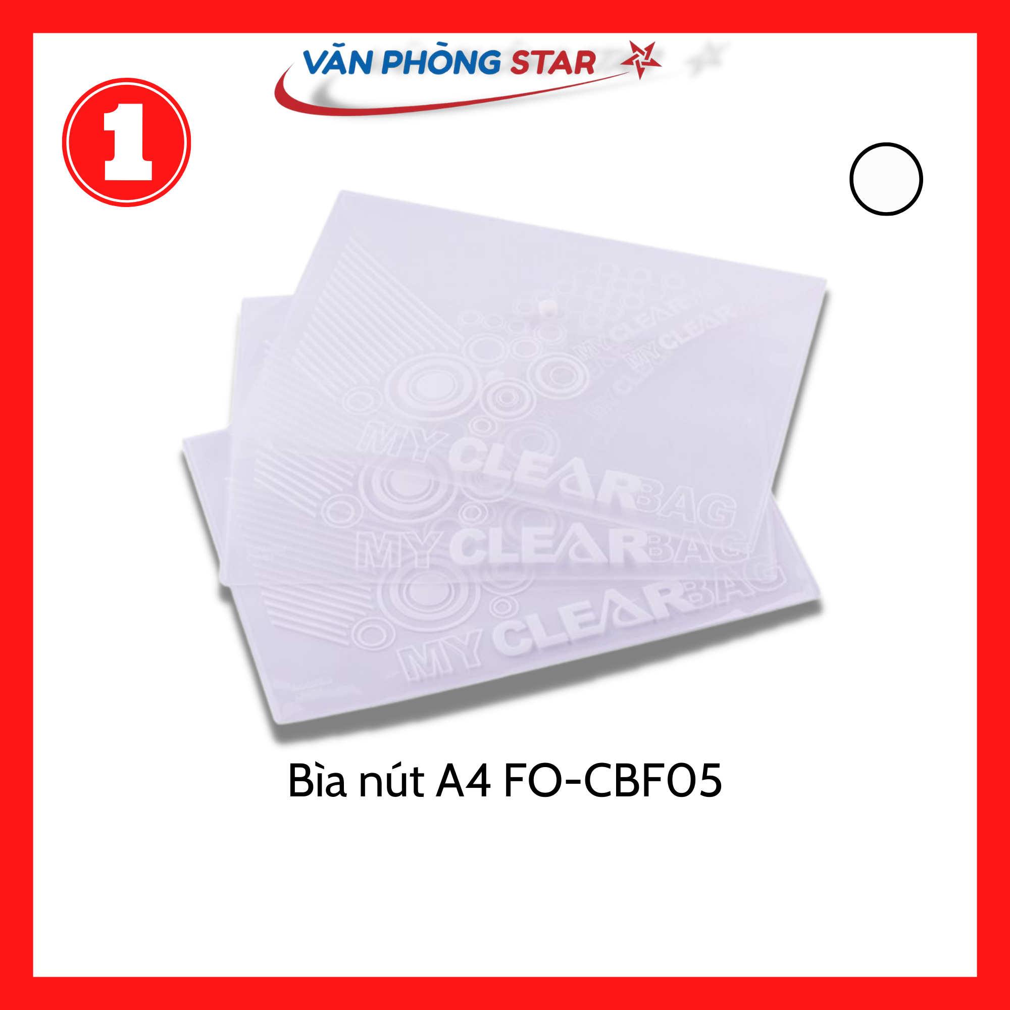 Túi 10 Bìa nút FO-CBF05 A4 trong