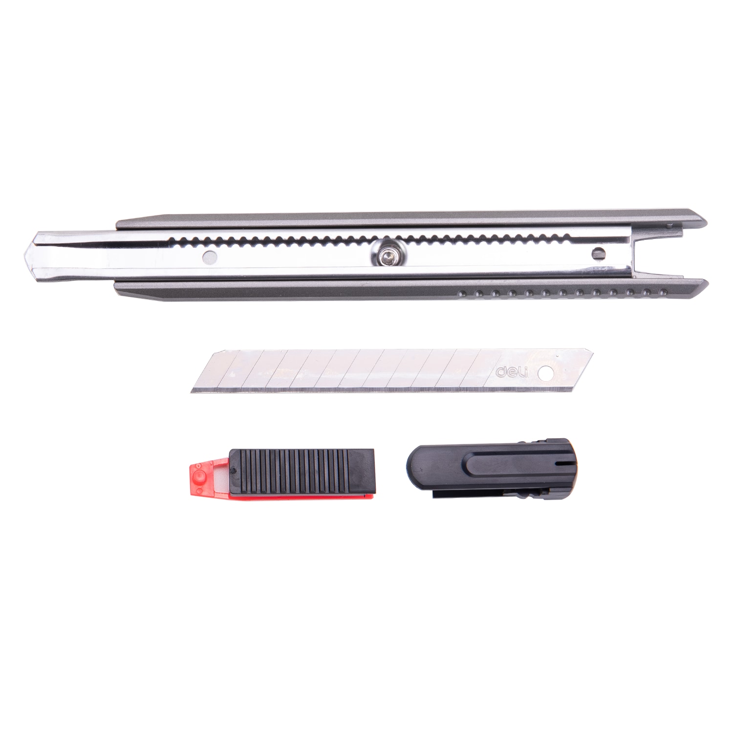 Dao Rọc Giấy Deli E2036 Tiện Dụng Lưỡi SK5 Sắc Bén Vỏ Bọc Kim Loại Chắc Chắn