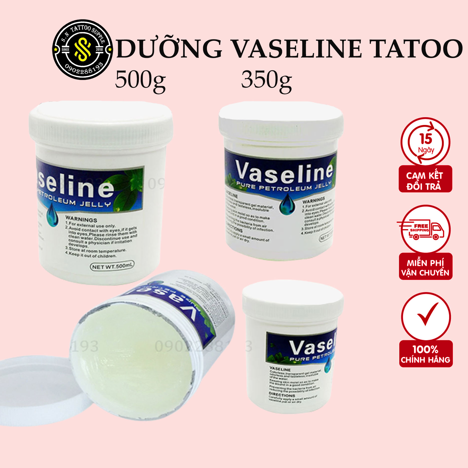 Vaseline Tattoo Thẩm Mỹ 500g 350g - Độ mịn vs chất lượng tốt