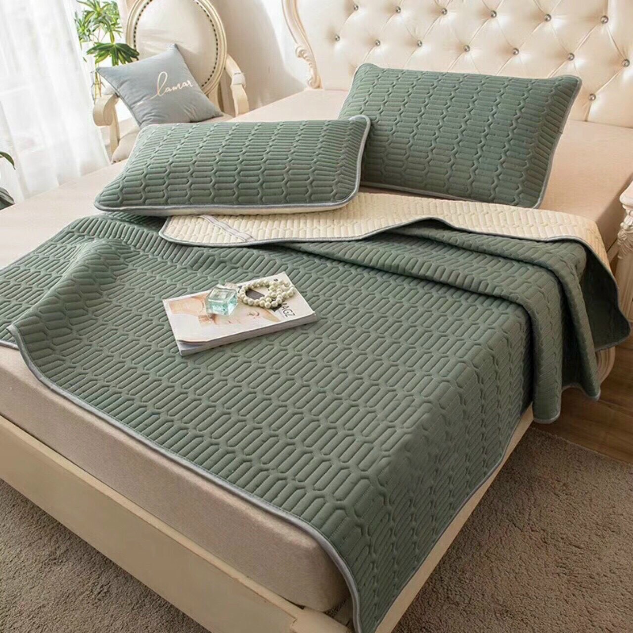 Chiếu điều hoà chiếu cao su non (tặng kèm gối)