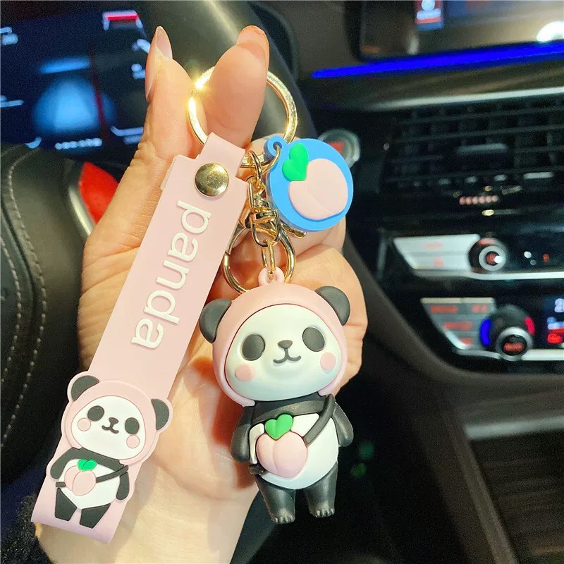 Móc khóa gấu Panda đi học đáng yêu