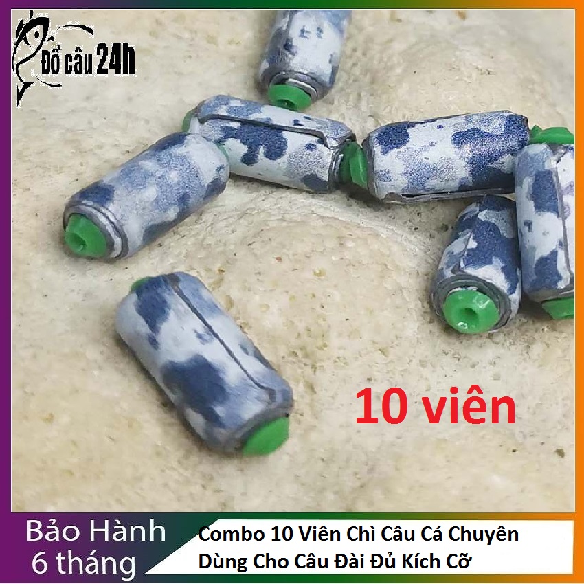 Combo 10 Viên Chì Câu Cá, Chuyên Dùng Cho Câu Đài Tàng Hình Theo Kích Cỡ 1.5gr, 2gr, 2.5gr, 3gr, 3.5gr Đồ Câu 24h