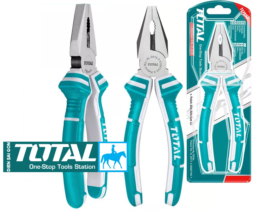 Kìm Răng Kềm Điện CR-V 6inch 160mmCombination Pliers TOTAL THT210606 HCP28168