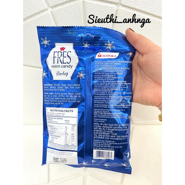 Kẹo The Bạc Hà Lúa Mạch Fres Barley Mint Candy (Gói 150g)