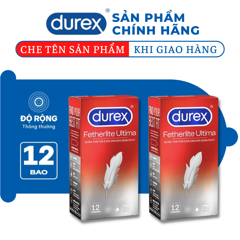[Che tên] Bao cao su Durex Fetherlite Ultima siêu mỏng [CHE TÊN SẢN PHẨM]