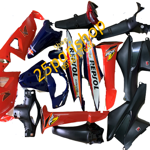 (KHÍT ) Bộ dàn áo xe Wave rs REPSOL racing -wave A 100-wave đời 2006 đến 2016 máy 50cc và 100- nhựa trắng  ABS cao cấp  (TẶNG TEM REPSOL)