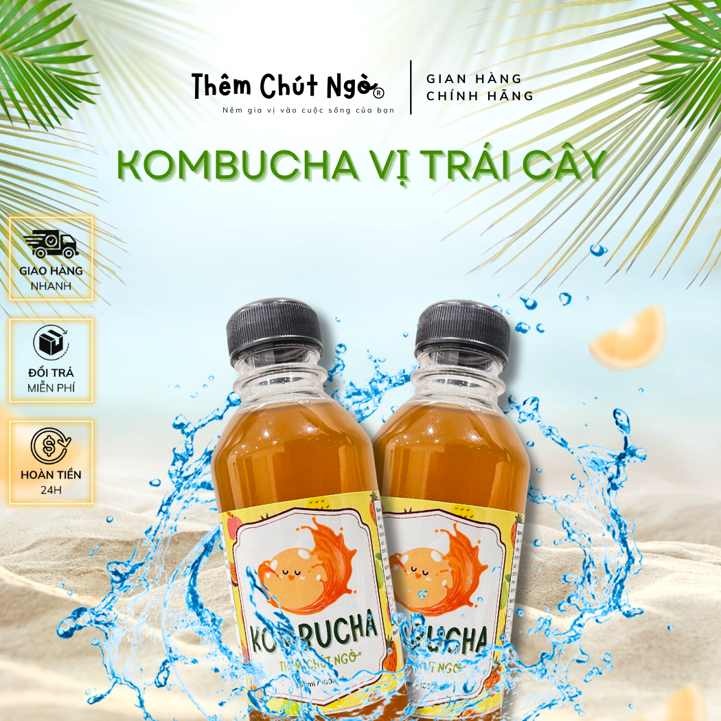 Trà lên men kombucha vị trái cây - Thùng 4 Chai 250ml