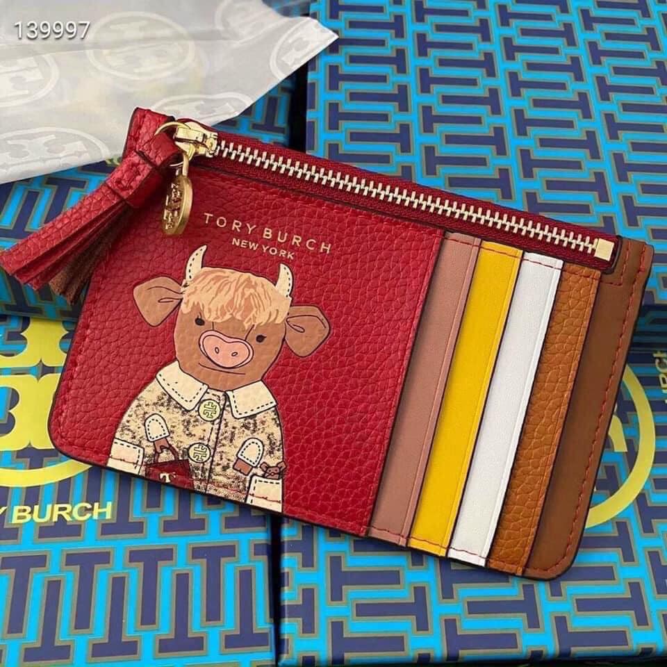 Ví Đỏ Tory Burch Card Holder Da Siêu mềm