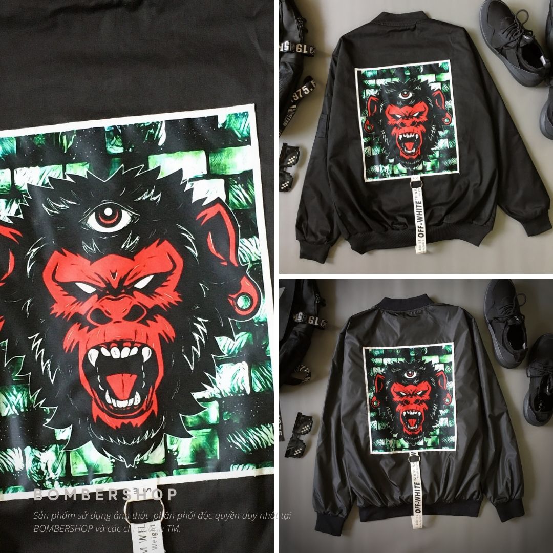 [HCM][Video +ảnh thât] Áo khoác Bomber Design Demon.King