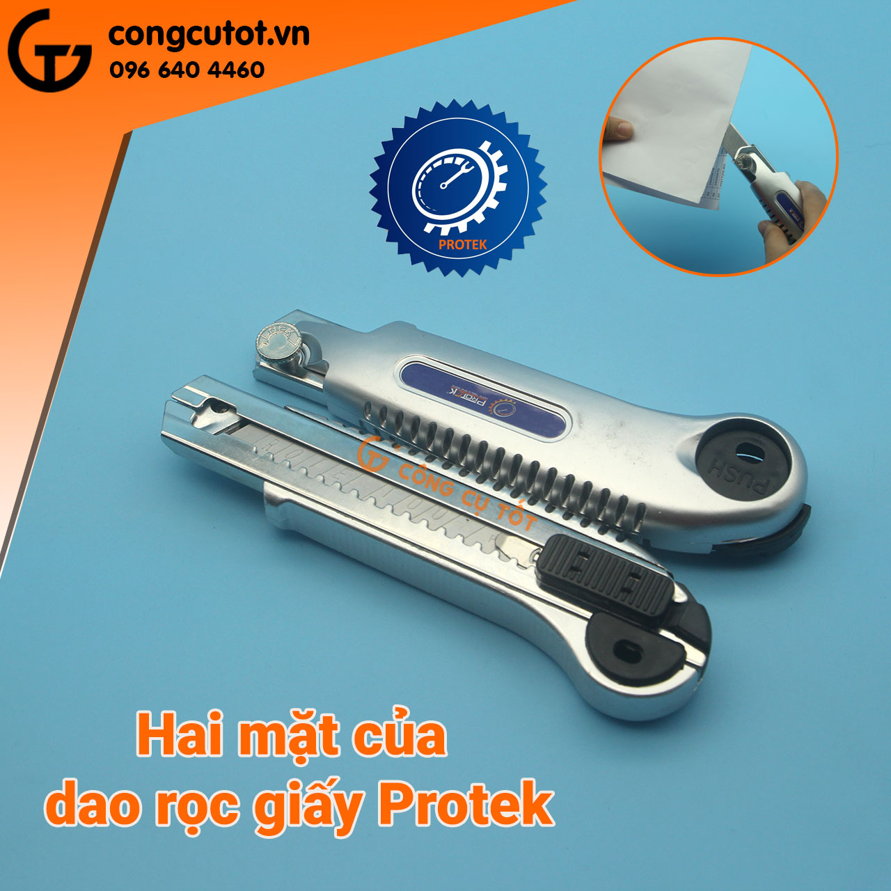 Dao rọc giấy Protek kèm 5 lưỡi dự phòng
