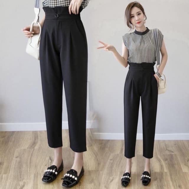 [25-27/4 Hoàn tiền 15%]Quần Baggy Nữ Trơn Cạp Bèo