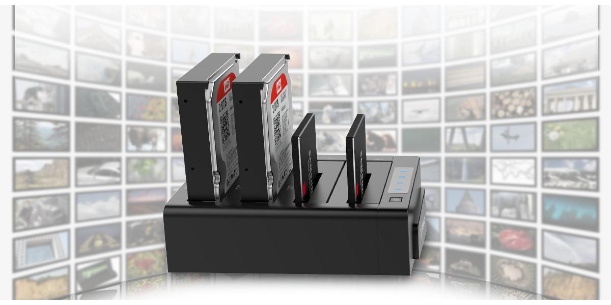 Dock ổ cứng clone 1 ra 3 USB3.0 6648US3-C - Hàng Chính Hãng