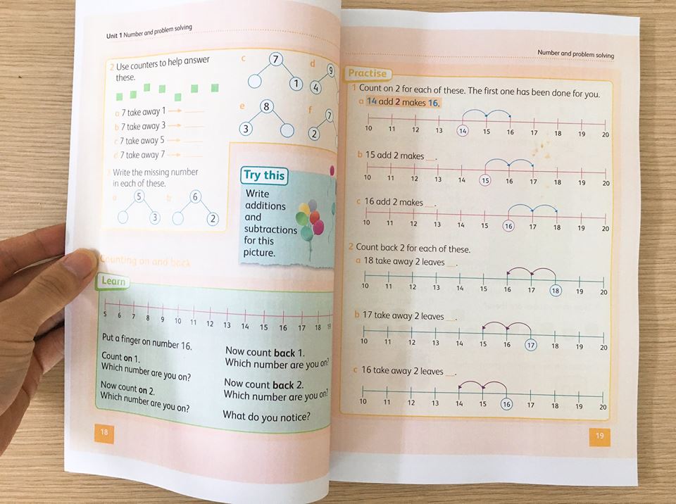 [Sale sốc!] Hodder Cambridge Primary Maths- Stage 1- LB +WB - in đẹp