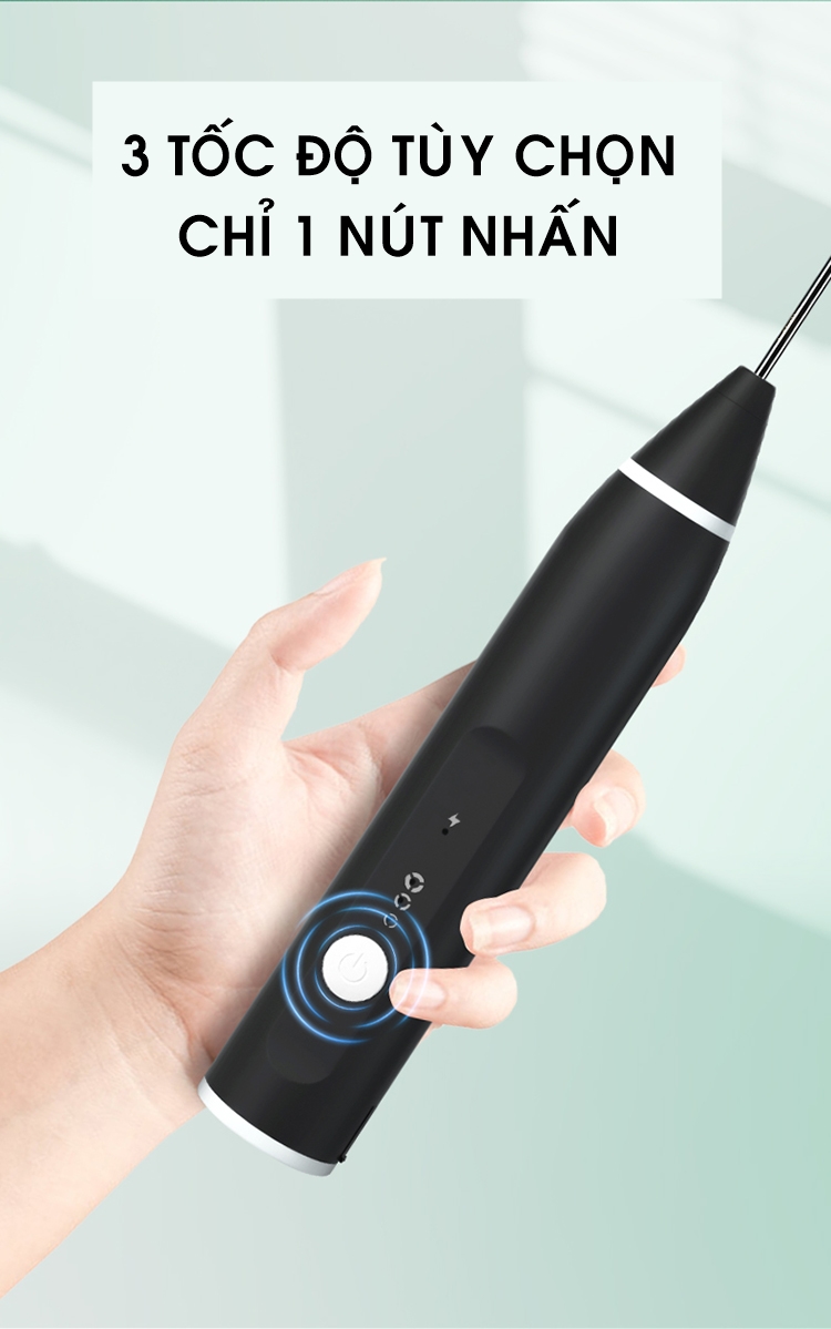 [SALE SỐC] Máy đánh trứng, đánh sữa, đánh bọt cafe cầm tay mini bằng điện 3 tốc độ