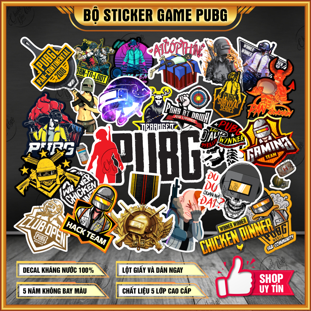 150 mẫu sticker hình dán decal trang trí game PUBG chất lượng cao chống nước