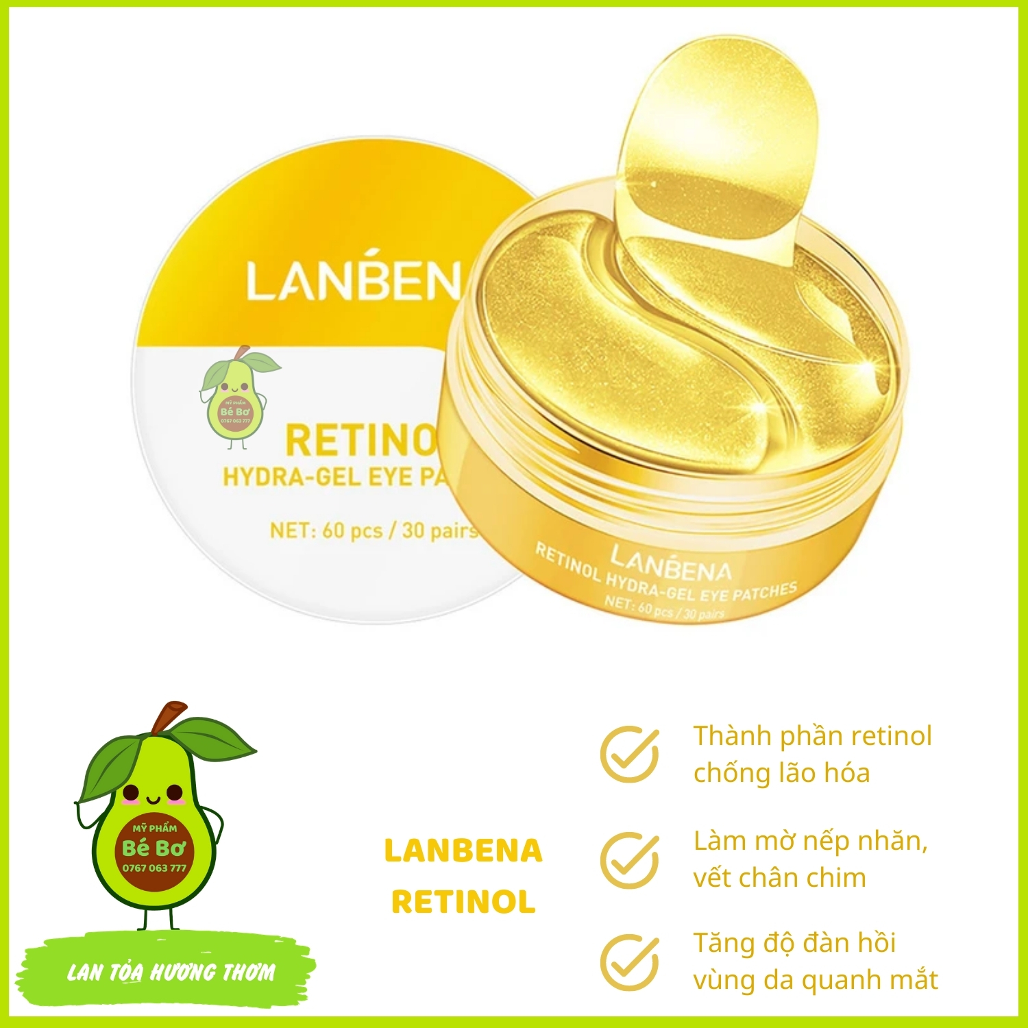 Mặt nạ mắt LANBENA 60 miếng